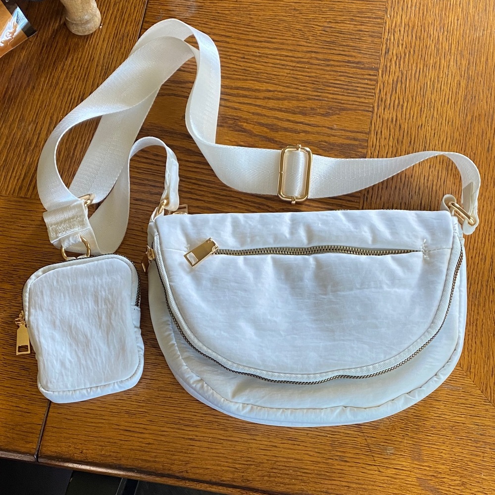 Elegant White Crossbody Bag Set